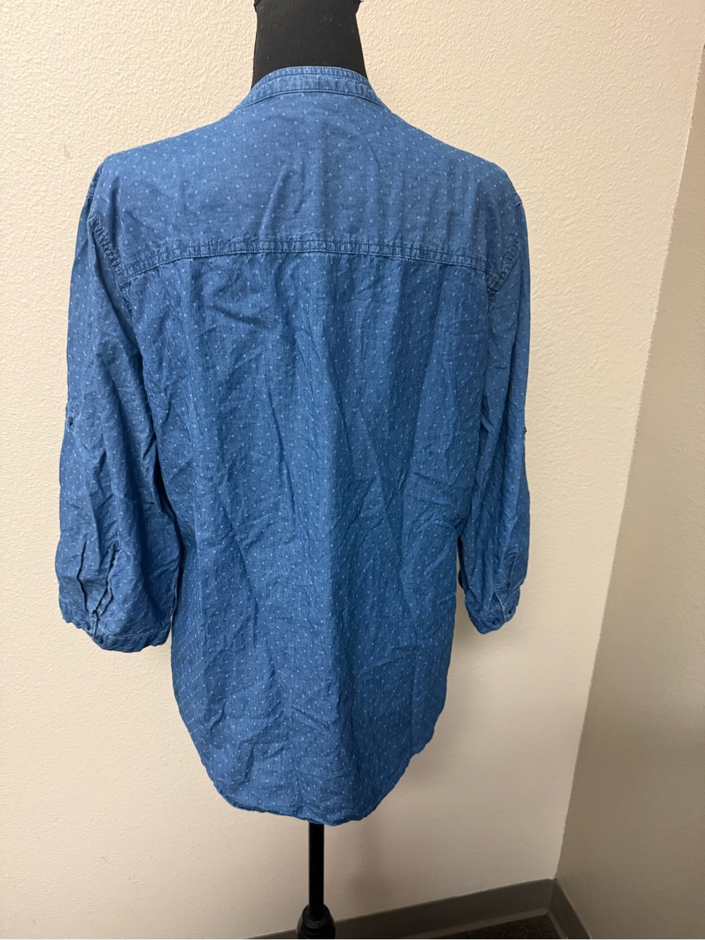 Bit & Bridle Chambray Denim Popover Tunic Shirt XL Western Boho Blue - Picture 5 of 9